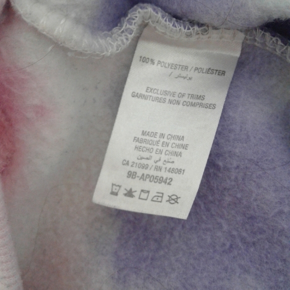 Pink, purple, white Ardene hoodie (tie-dye?) - Picture 5 of 6